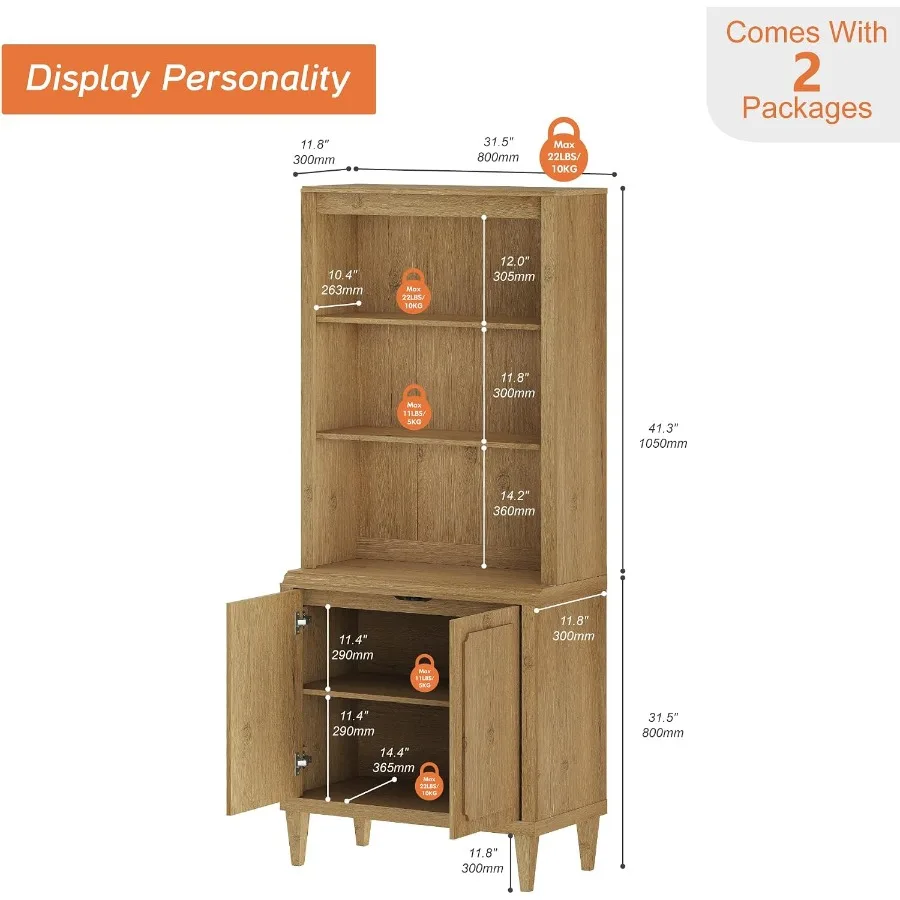 72.8 Tall Bookshelf with Doors - đánh giá và giá Bookshelf