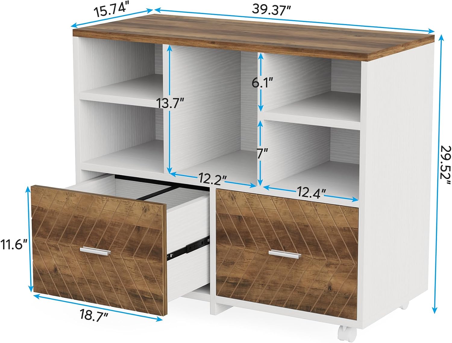 2-Drawer Wood File Cabinet, Mo - đánh giá và giá Printer Stand