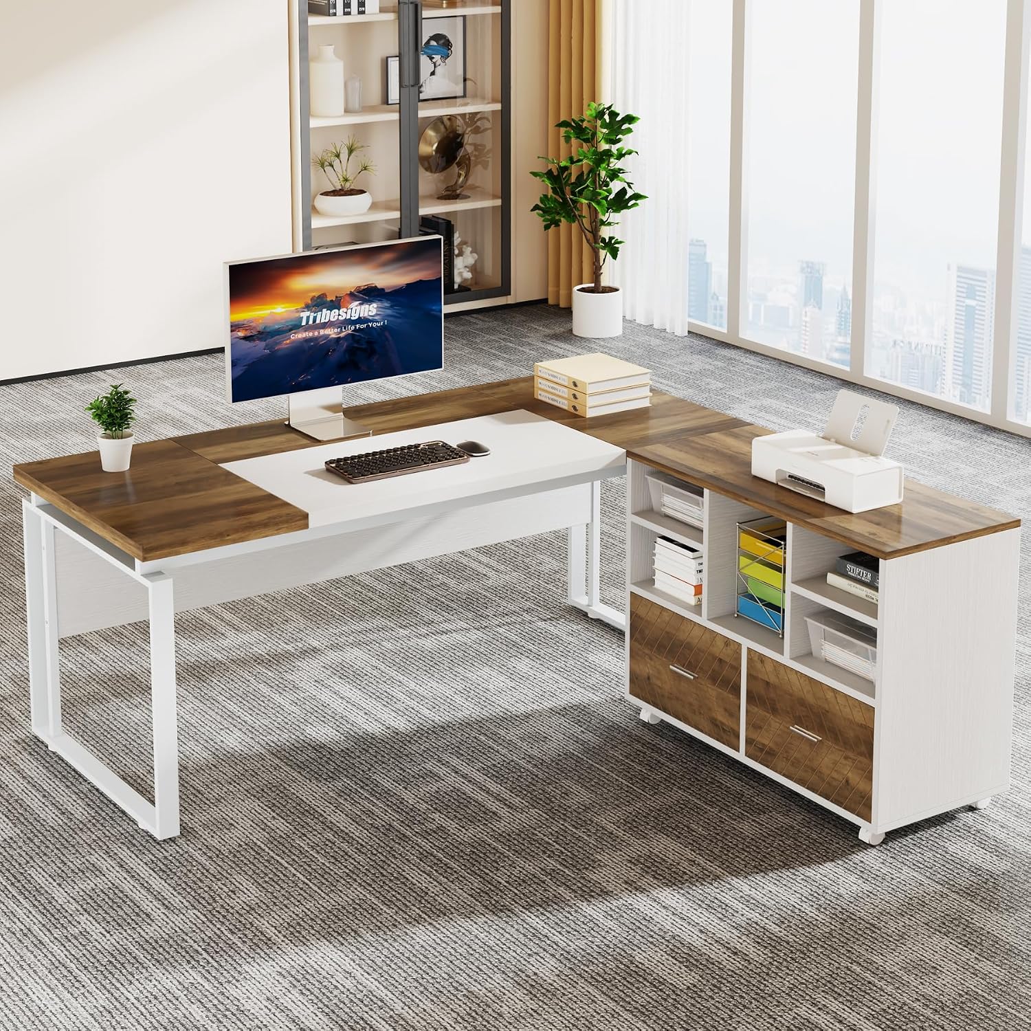 2-Drawer Wood File Cabinet, Mo - đánh giá và giá Printer Stand