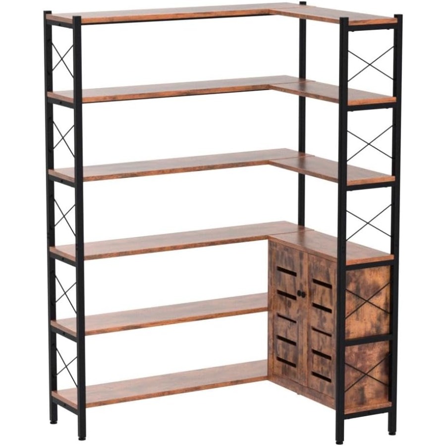 6-Shelf Corner Bookshelf for L - đánh giá và giá Bookshelf