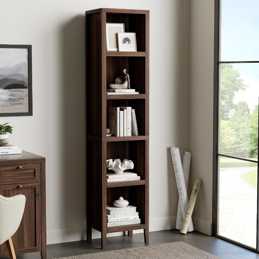 71 Tall Narrow Bookcase, 5-Tie - đánh giá và giá Bookshelf