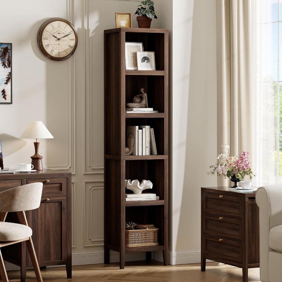 71 Tall Narrow Bookcase, 5-Tie - đánh giá và giá Bookshelf