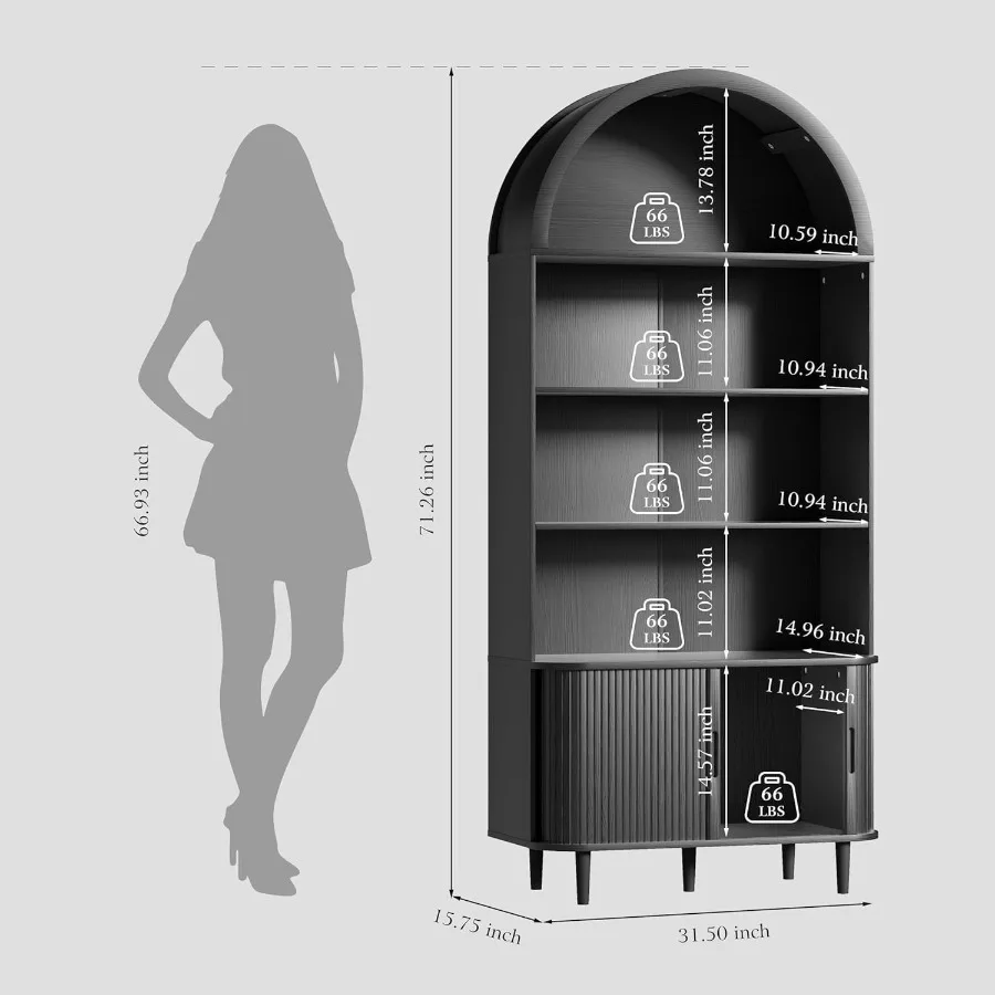 71 Tall Arched Bookshelf for L - đánh giá và giá Bookshelf