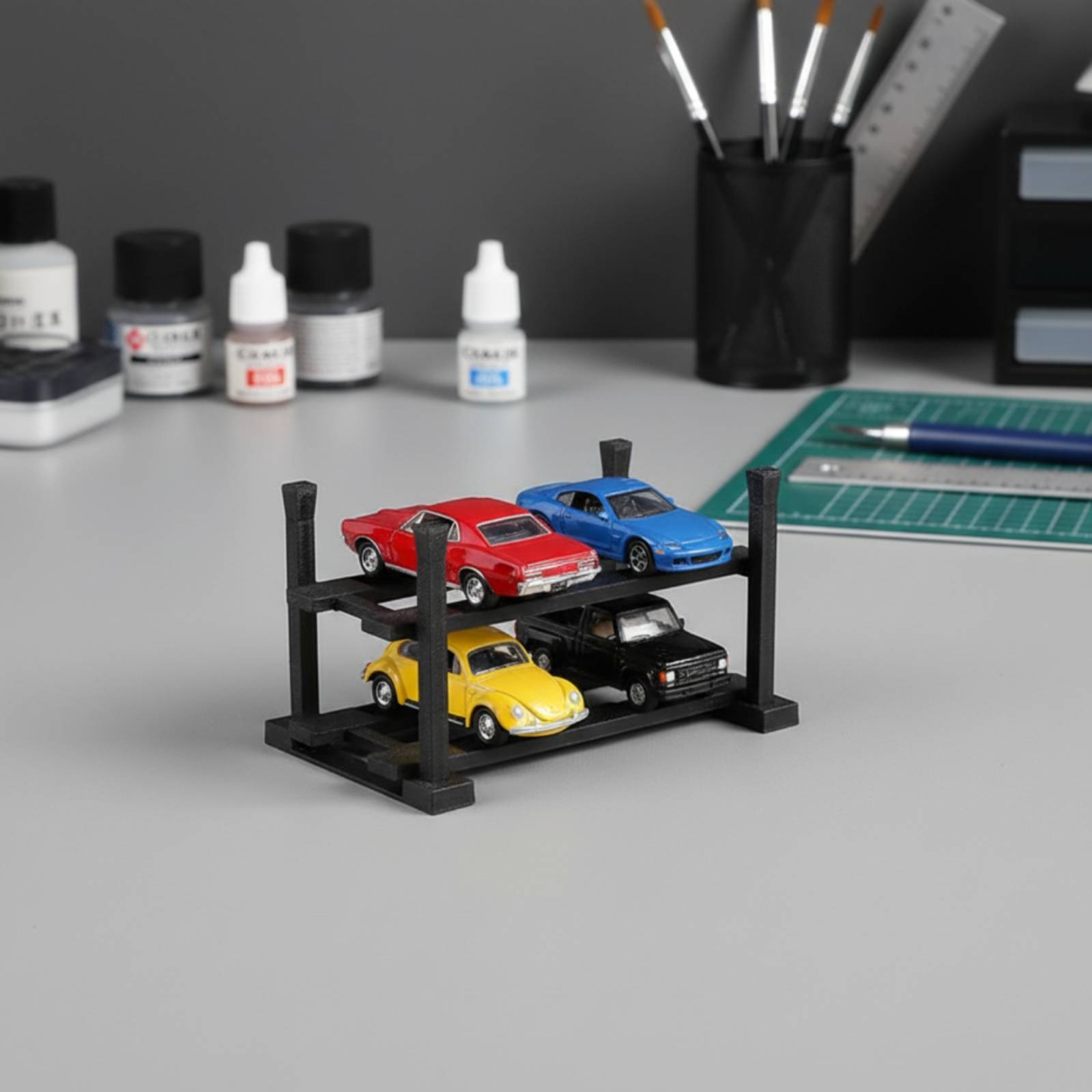 Model Car Display Rack Double- - đánh giá và giá Standing Desk