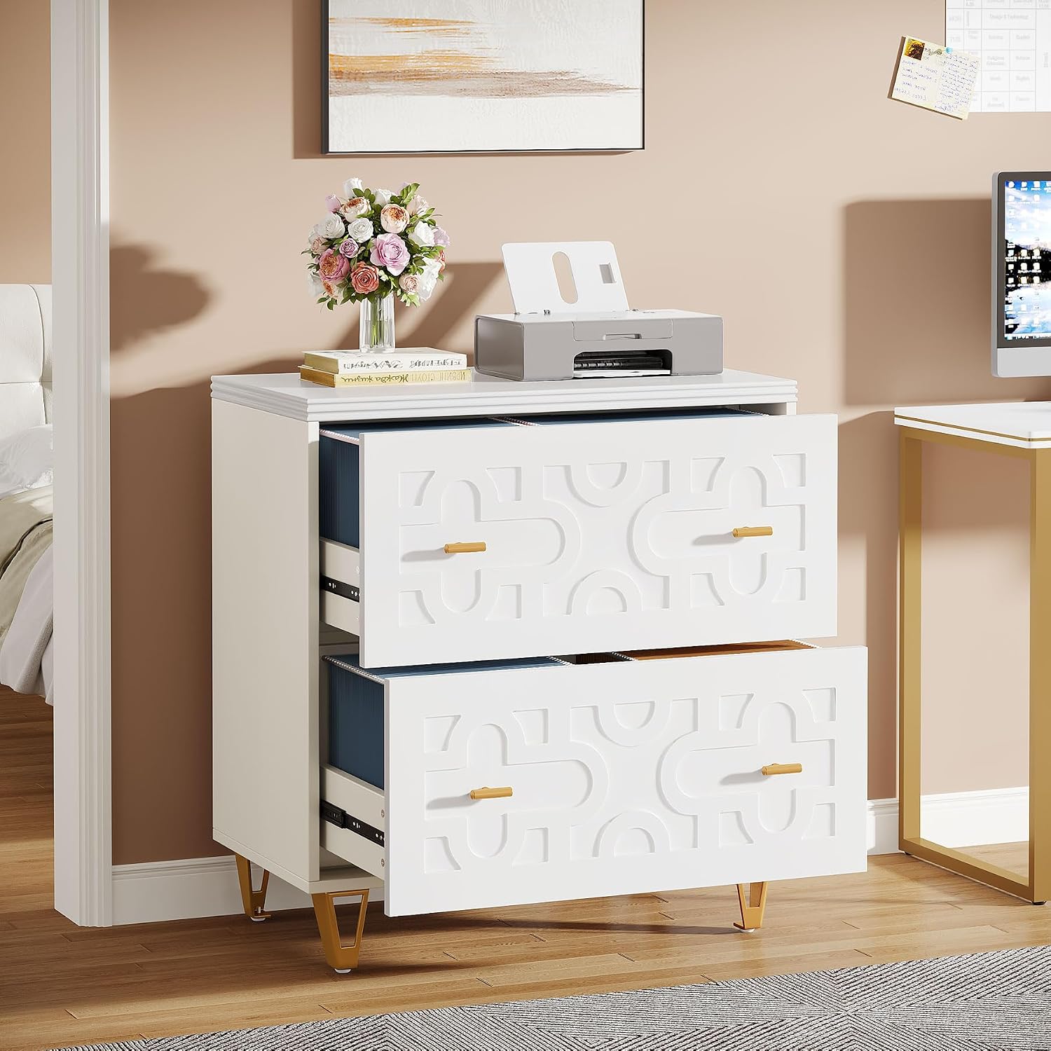 2-Drawer Lateral File Cabinet, - đánh giá và giá Printer Stand