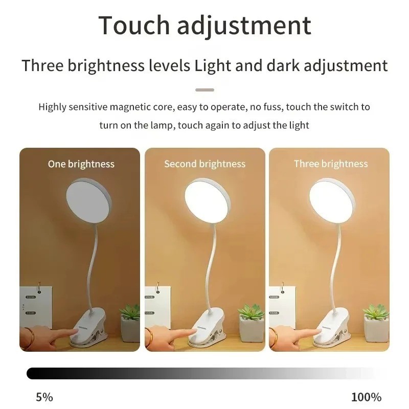 Portable USB Rechargeable Clip - đánh giá và giá Desk Lamp