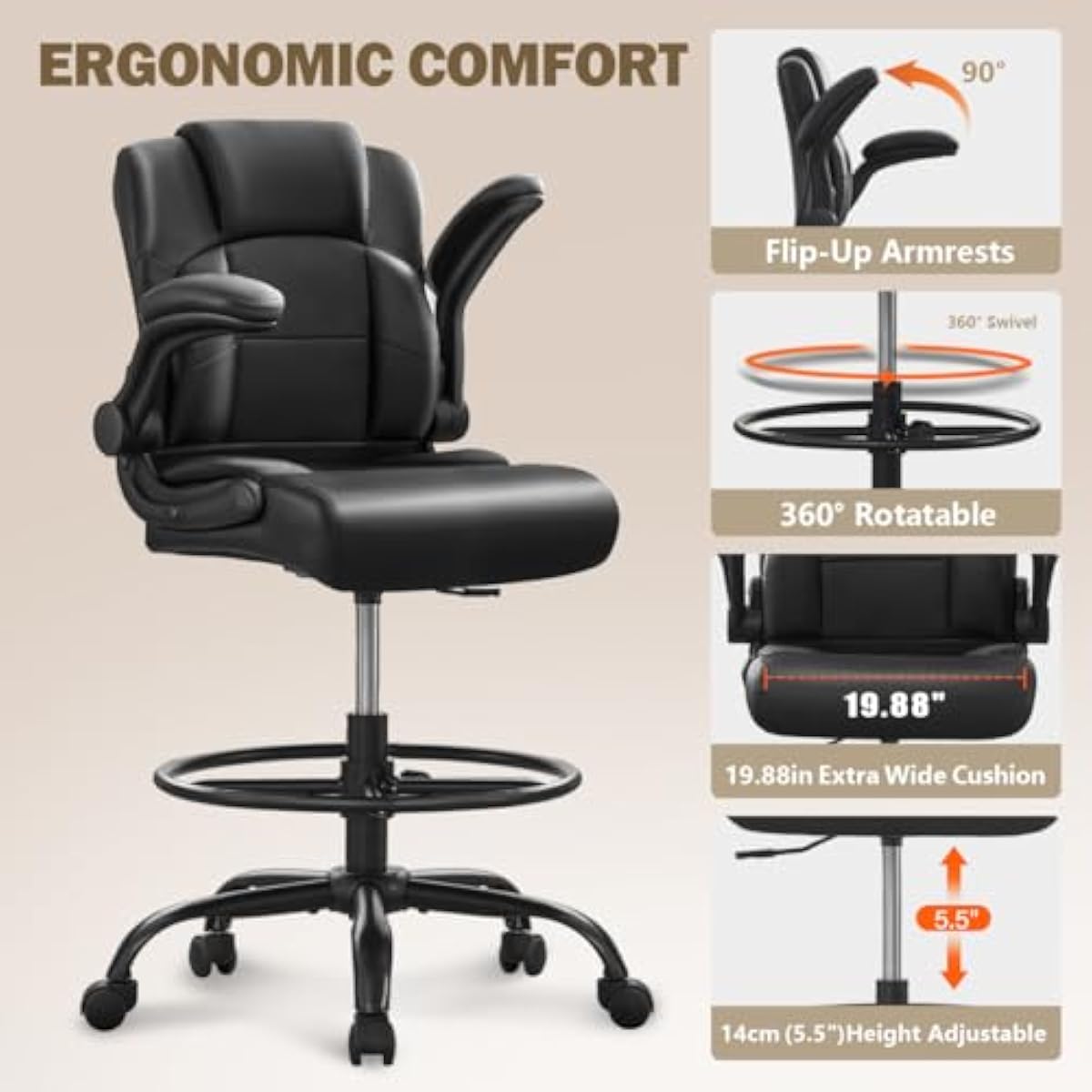 Ergonomic Tall Stool for Stand - đánh giá và giá Standing Desk