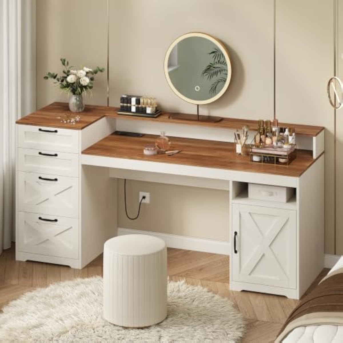 63 inch rustic white engineere - đánh giá và giá Printer Stand