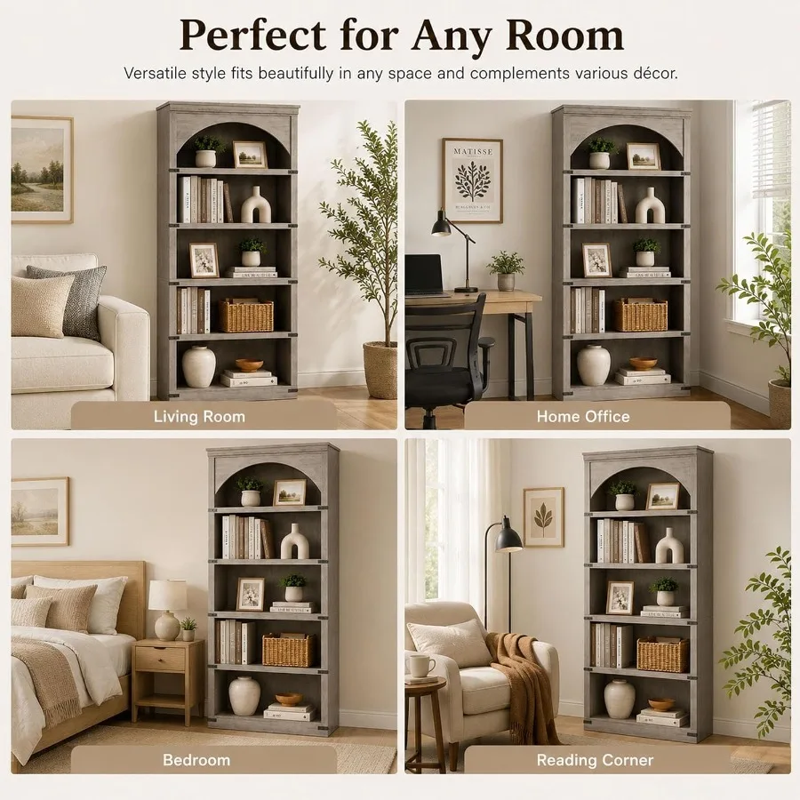 68.7 Tall Farmhouse Arched Boo - đánh giá và giá Bookshelf