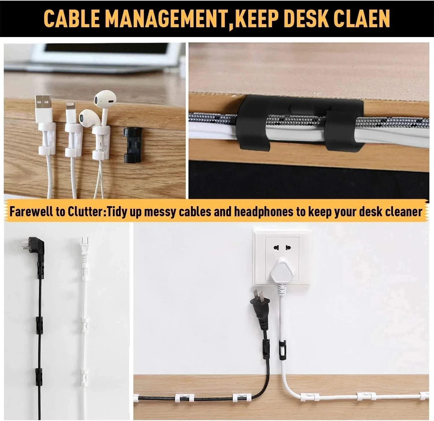 Cable Clips Organizer Drop Wir - đánh giá và giá Desk Organizer